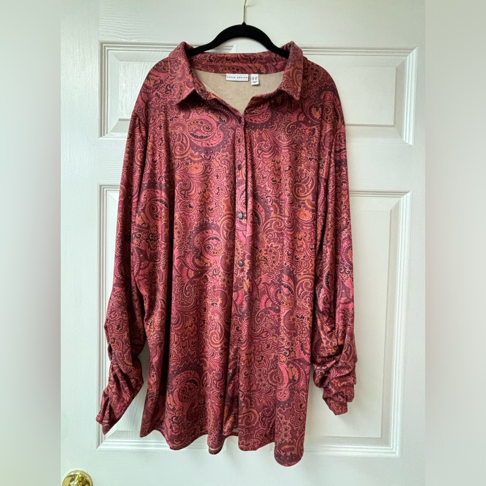Susan Graver Paisley Print Top